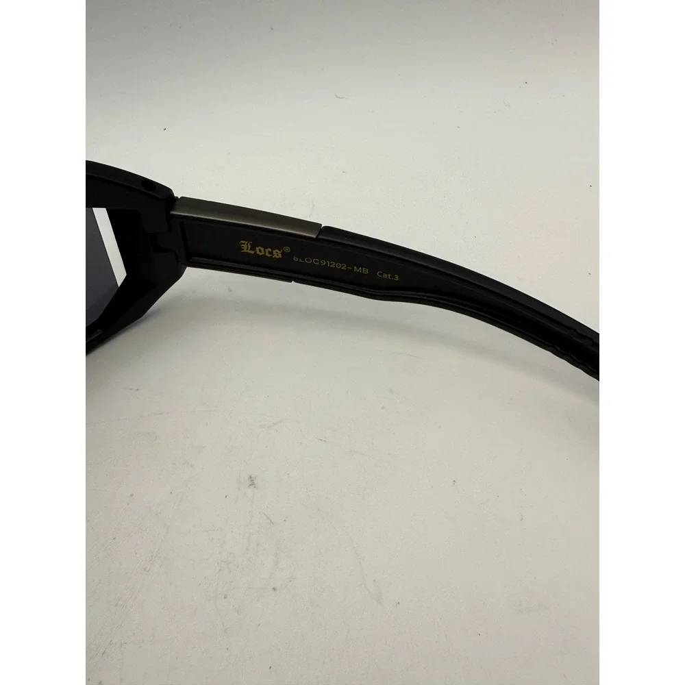 Locs Hardcore Shield Sunglasses Matte Black Wrap LOC91202-MB Dark Smoke Lens‎
